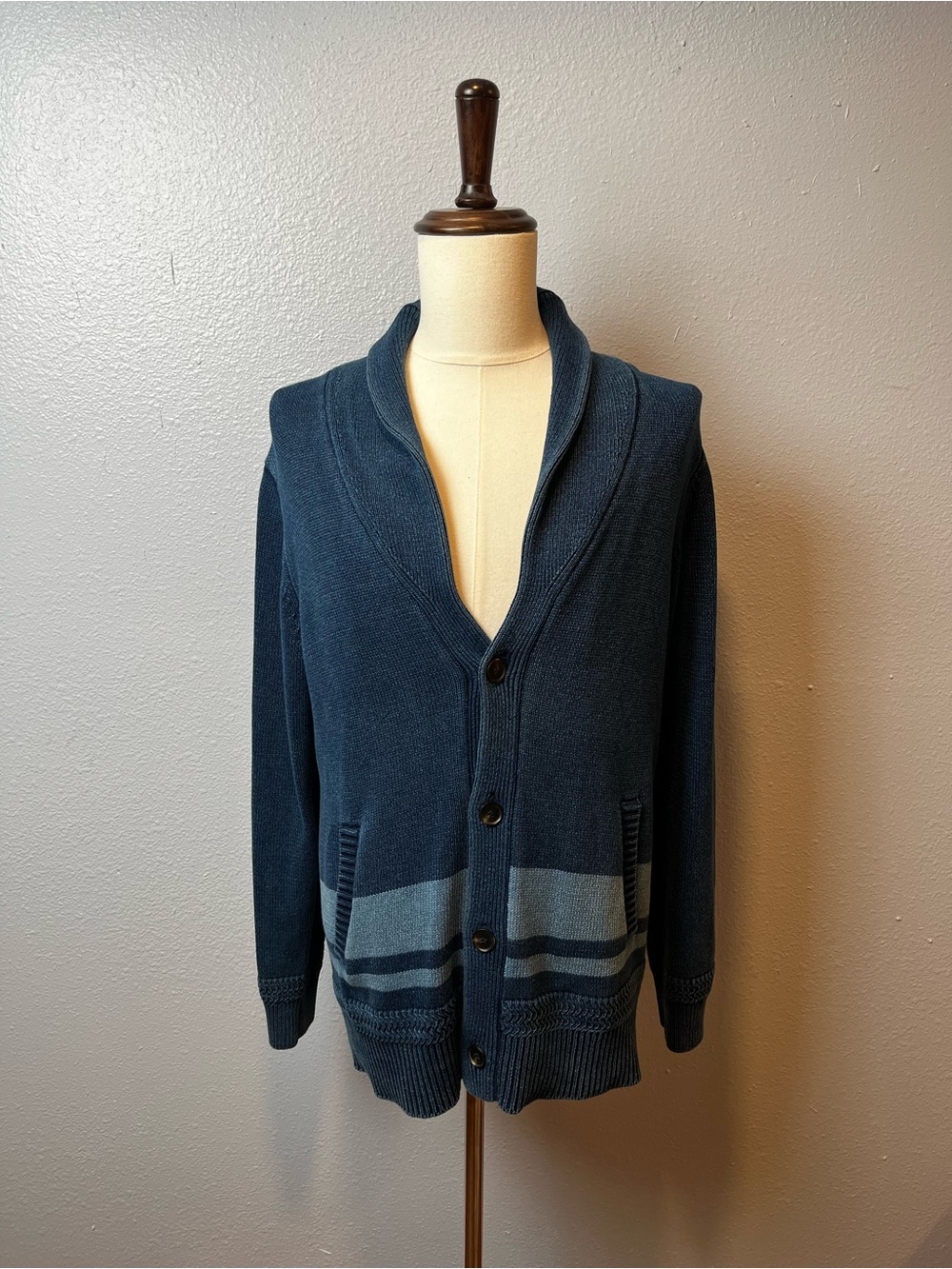 Marine Layer Varsity Shawl Navy Cardigan Size Large